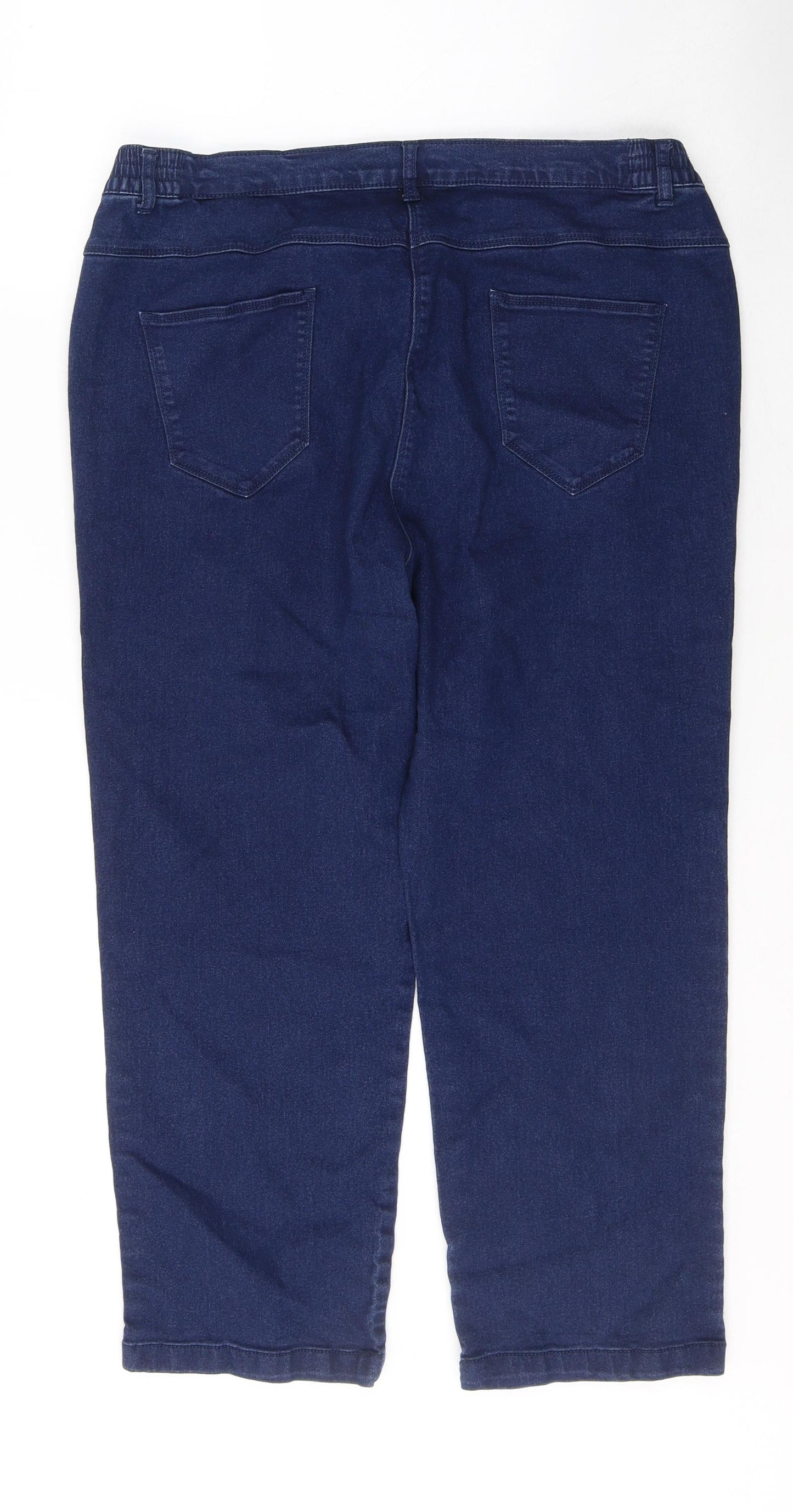 Bonmarché Womens Blue  Cotton Straight Jeans Size 20 L23 in Regular Button