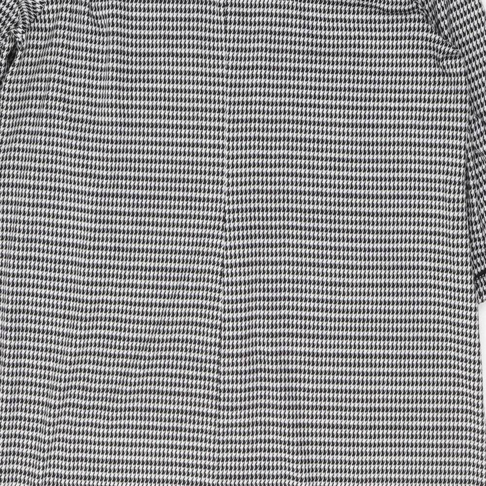 George Womens White Houndstooth Polyester Tunic Blouse Size 20 Round Neck