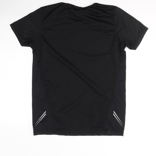 Crivit Mens Black  Polyester Basic T-Shirt Size M Round Neck Pullover