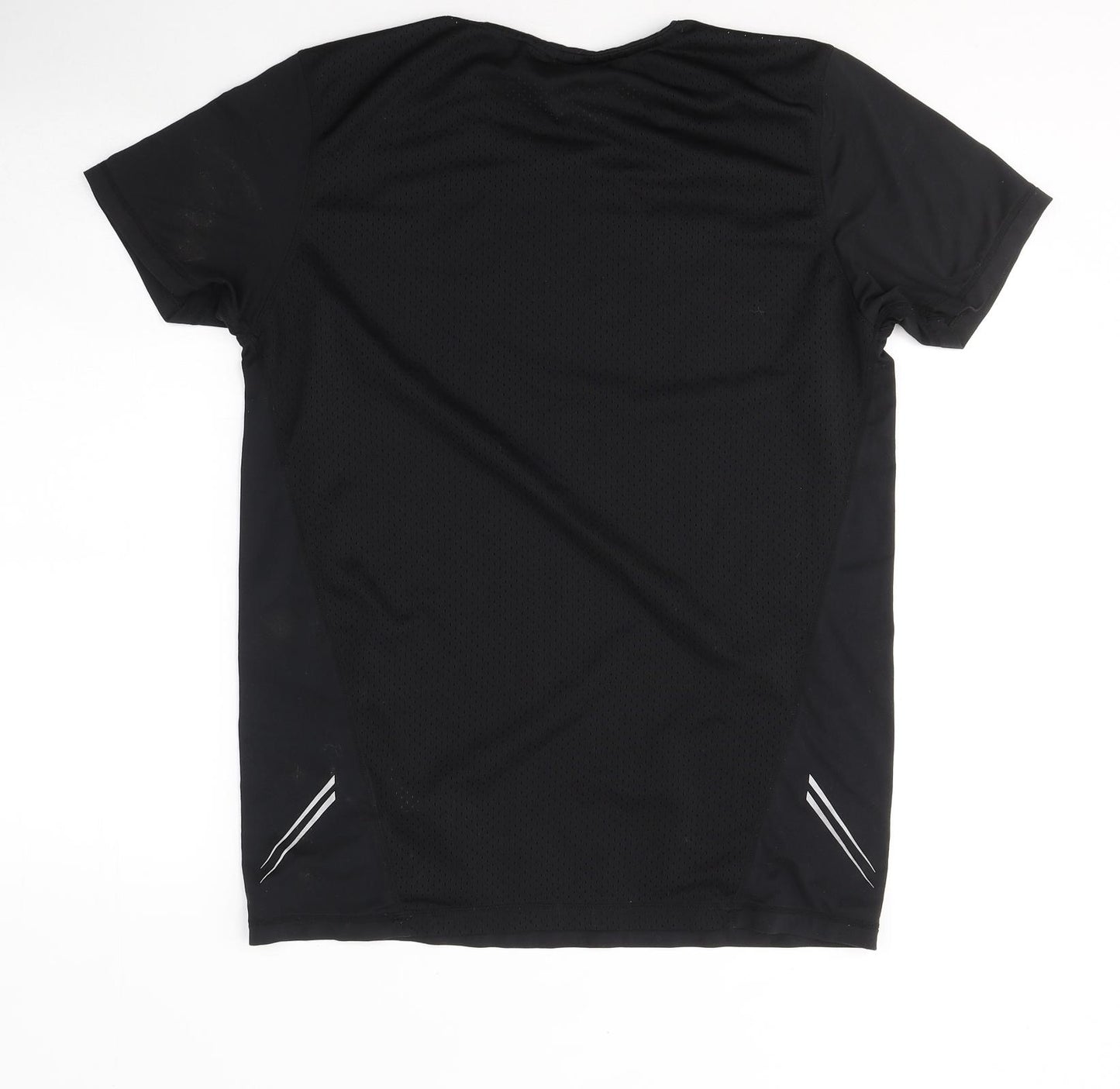 Crivit Mens Black  Polyester Basic T-Shirt Size M Round Neck Pullover