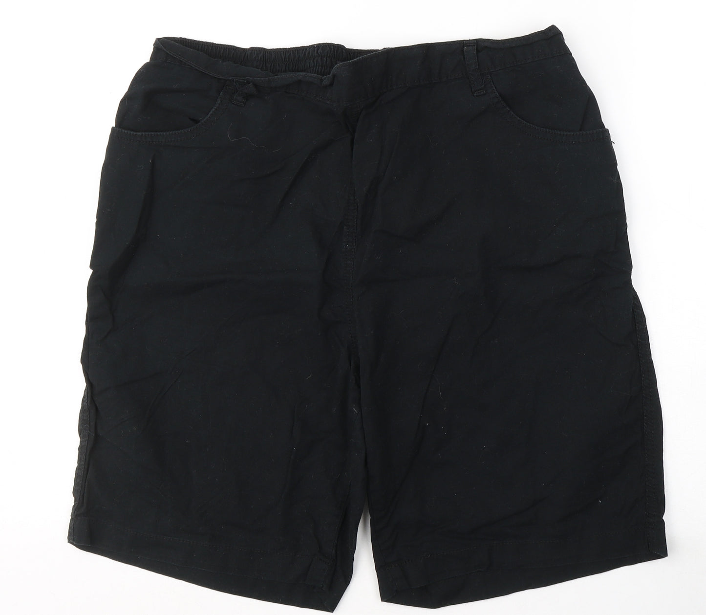 Antology Womens Black  Cotton Bermuda Shorts Size 18 L8 in Regular Tie