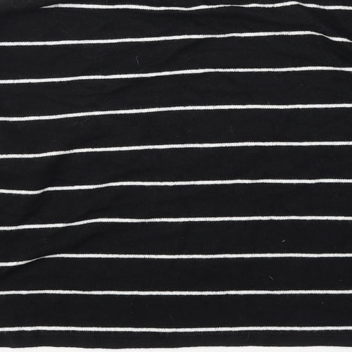 New Look Womens Black Round Neck Striped Acrylic Pullover Jumper Size M