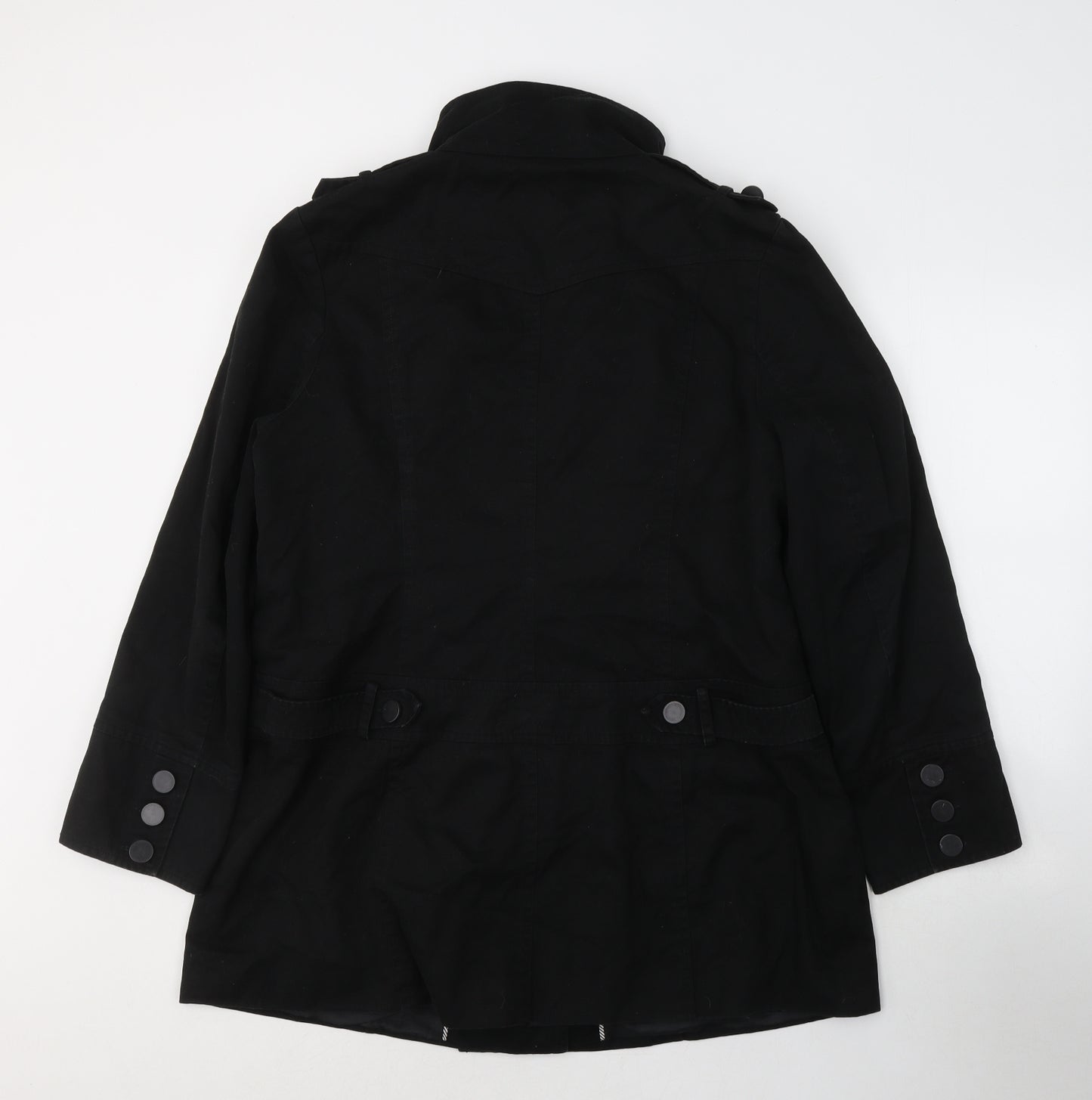 New Look Womens Black   Trench Coat Coat Size 18  Button