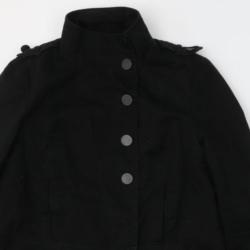 New Look Womens Black   Trench Coat Coat Size 18  Button