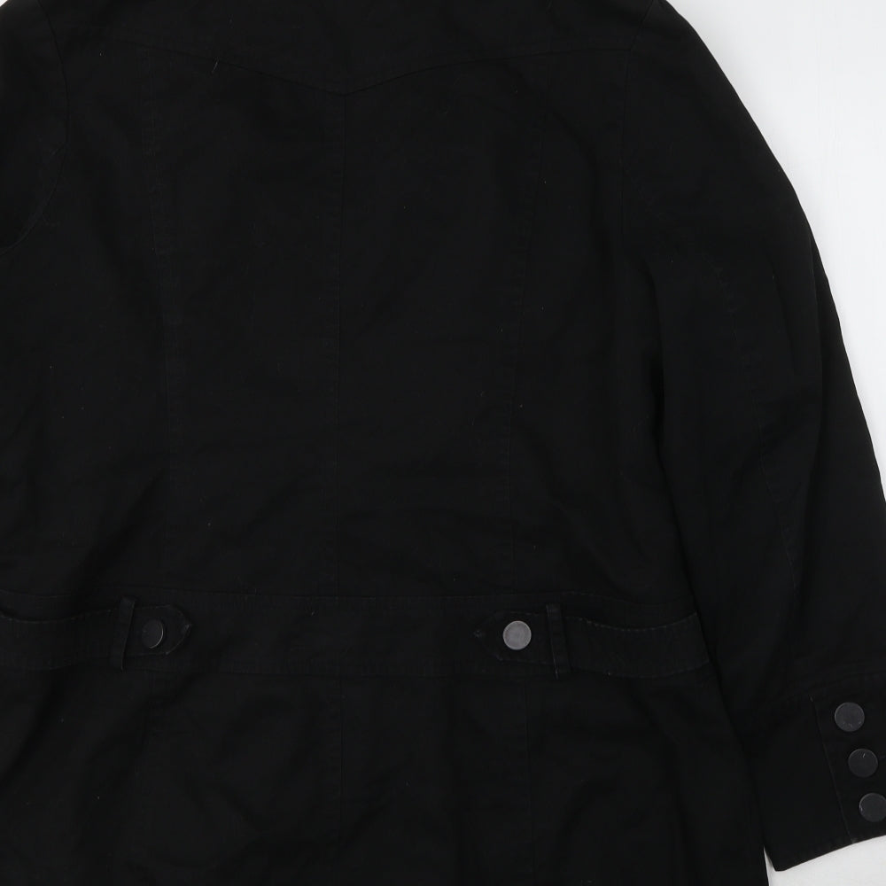 New Look Womens Black   Trench Coat Coat Size 18  Button