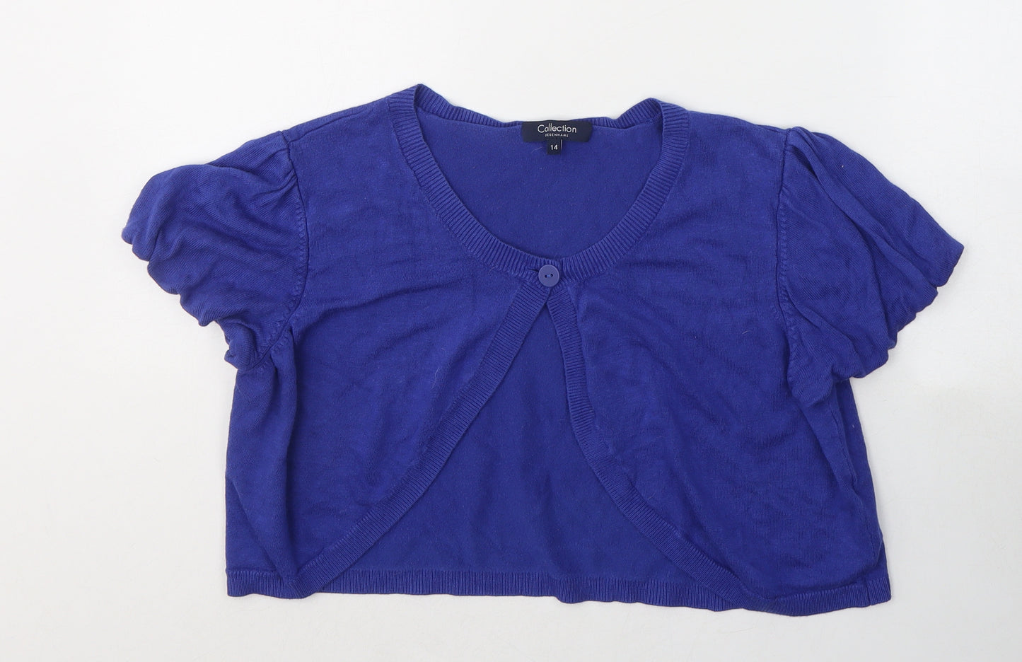 Debenhams Womens Blue V-Neck  Viscose Cardigan Jumper Size 14