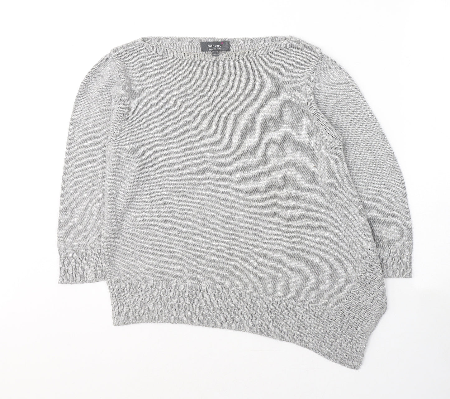 Marks and Spencer Womens Grey Boat Neck  Viscose Pullover Jumper Size 14