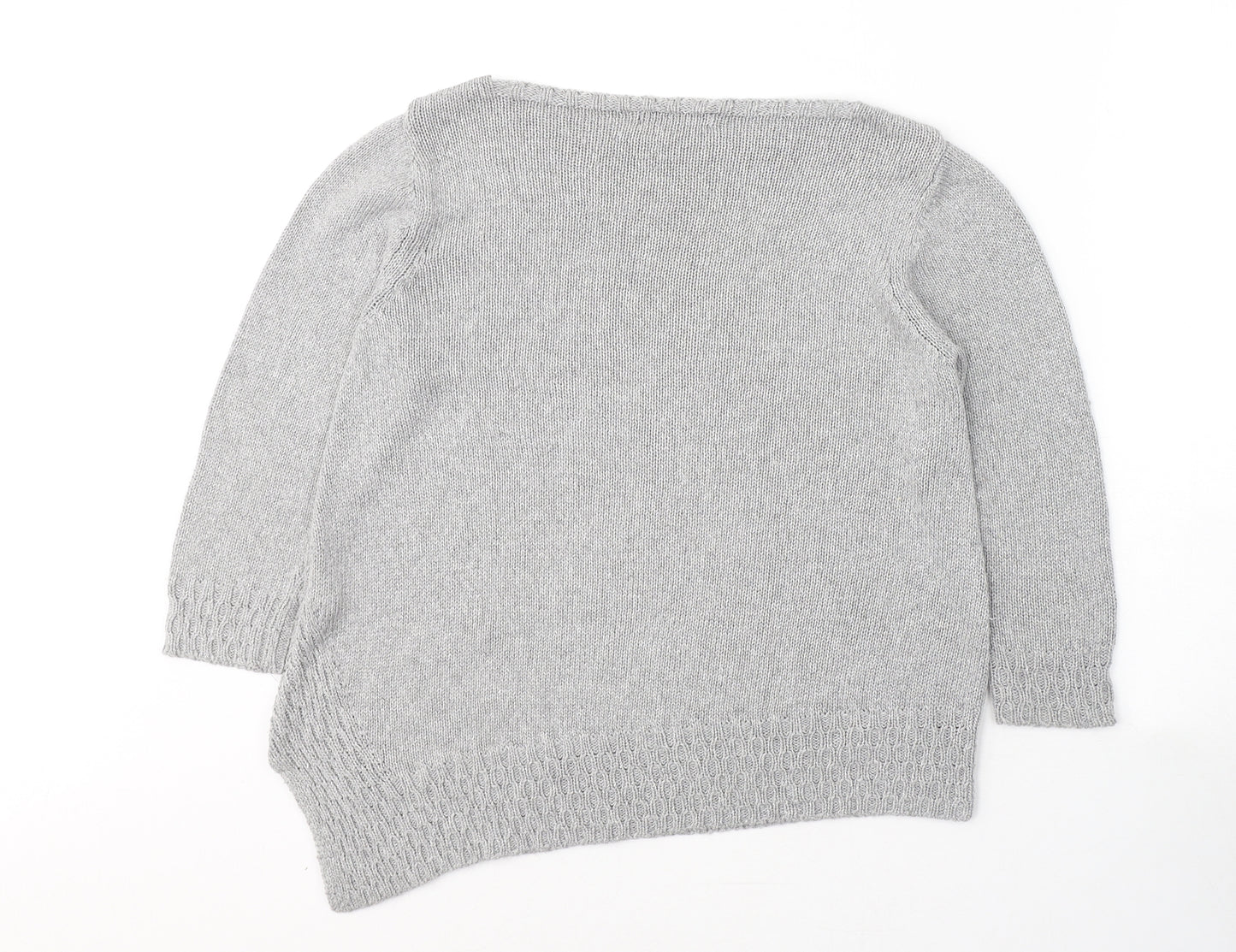 Marks and Spencer Womens Grey Boat Neck  Viscose Pullover Jumper Size 14