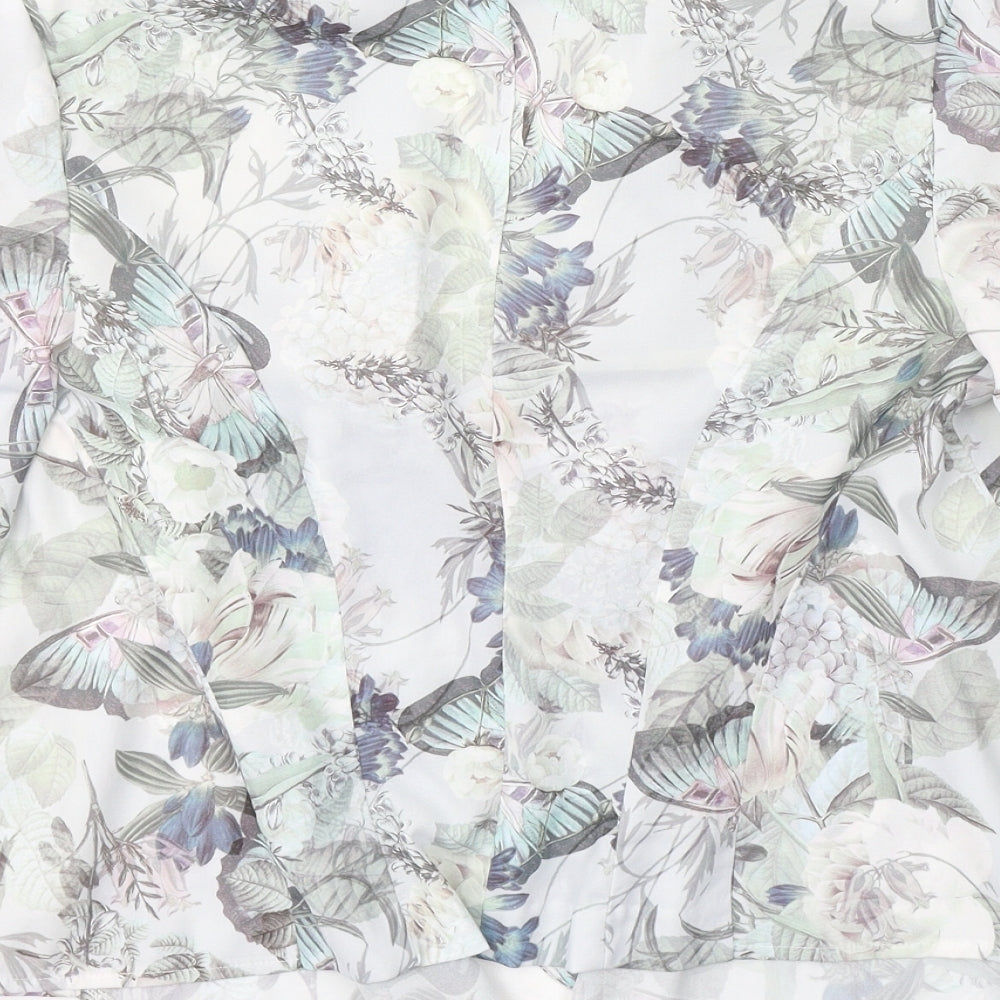 New Look Womens Beige Floral  Jacket Blazer Size 10