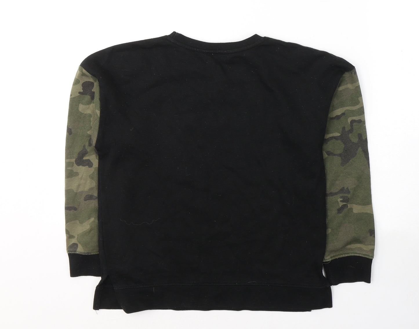 Primark Boys Black Camouflage Cotton Pullover Sweatshirt Size 9-10 Years  Pullover - No Limits