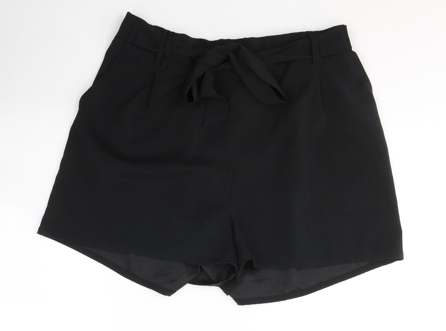 New Look Womens Black  Polyester Hot Pants Shorts Size 18 L4 in Regular Tie
