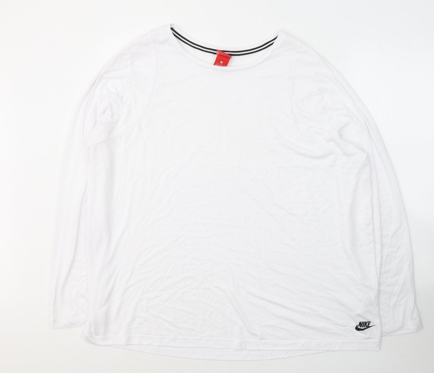 Nike Mens White  Cotton  T-Shirt Size 3XL Round Neck