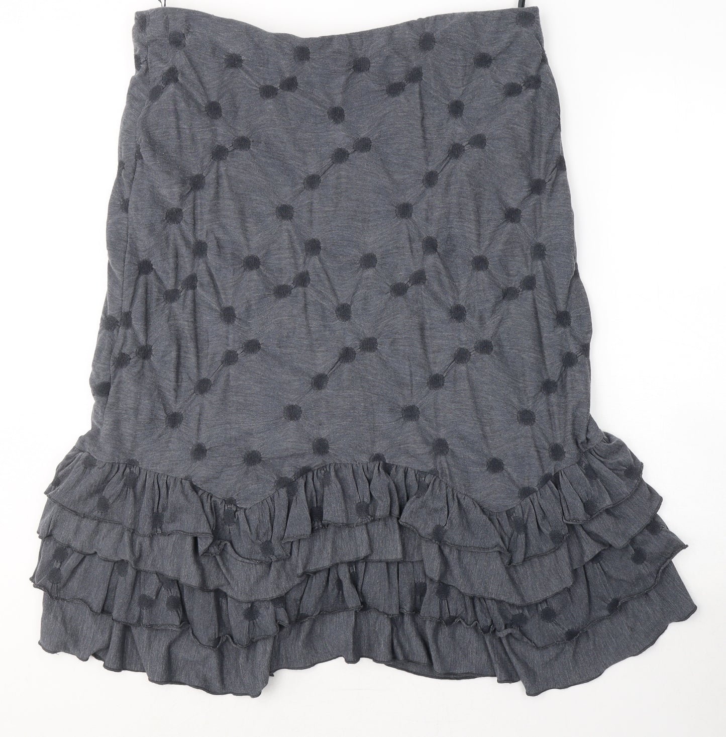 Per Una Womens Grey Geometric Cotton Trumpet Skirt Size 18