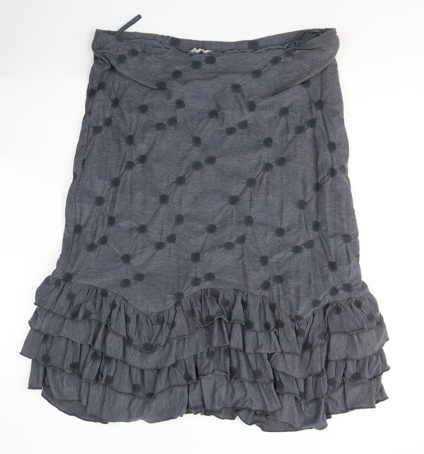 Per Una Womens Grey Geometric Cotton Trumpet Skirt Size 18