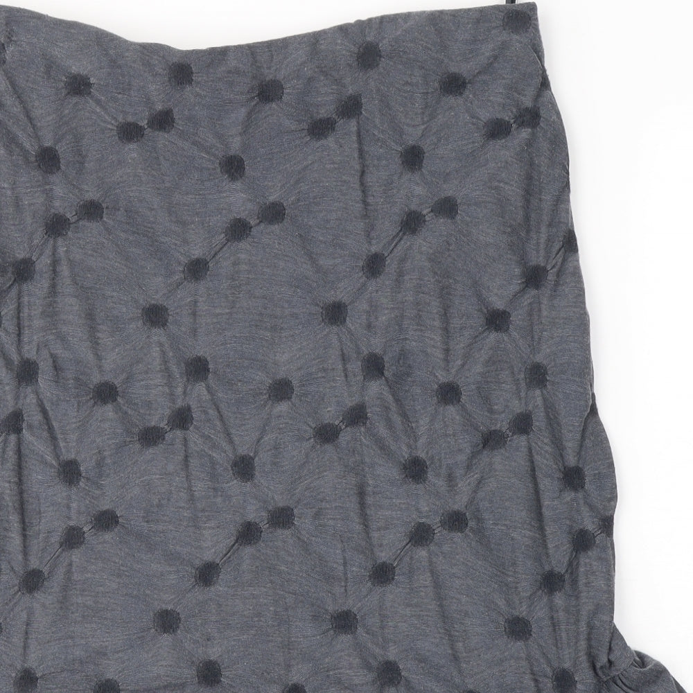 Per Una Womens Grey Geometric Cotton Trumpet Skirt Size 18