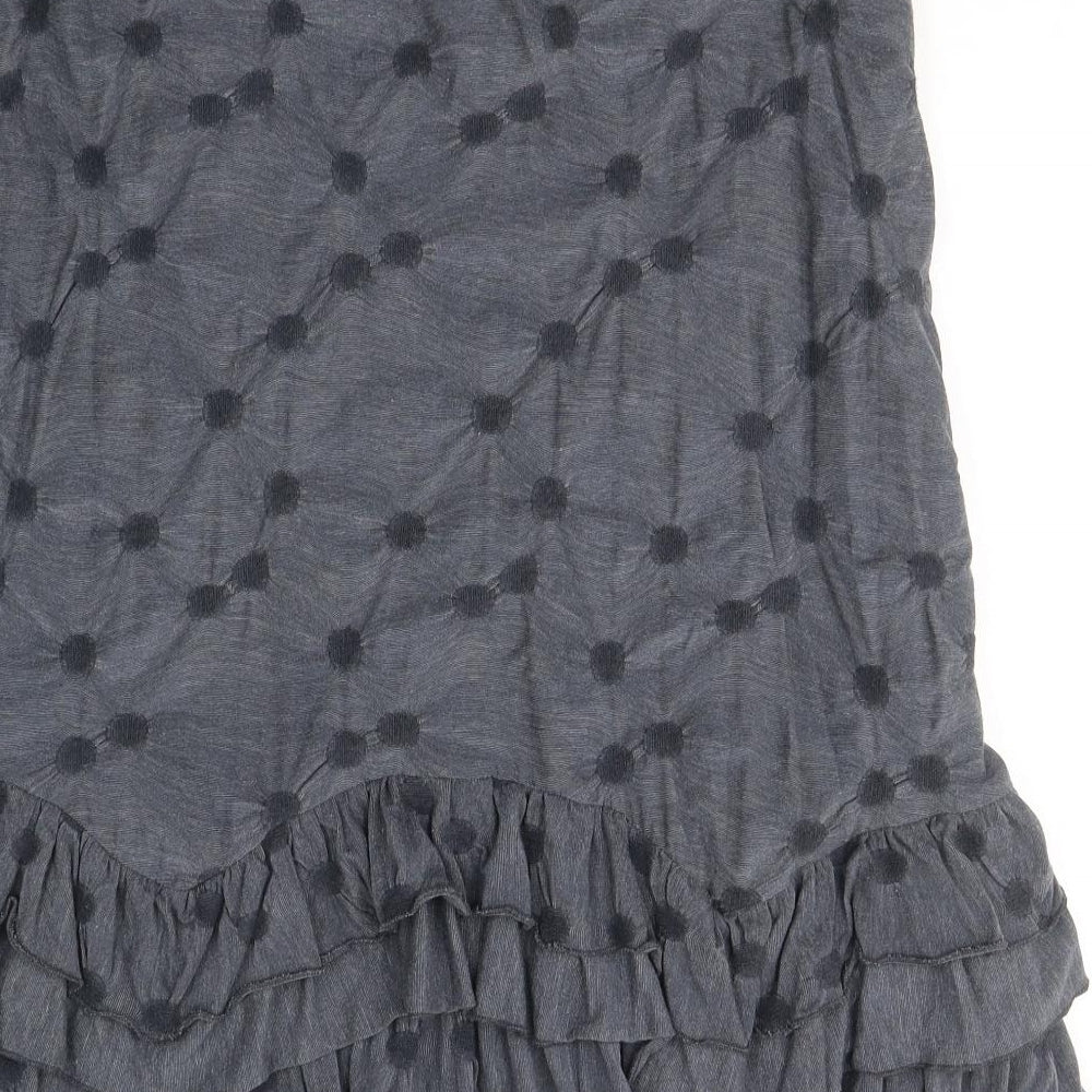 Per Una Womens Grey Geometric Cotton Trumpet Skirt Size 18