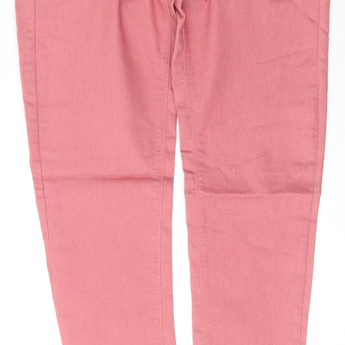 Denim & Co. Womens Pink  Cotton Skinny Jeans Size 10 L29 in Regular Button