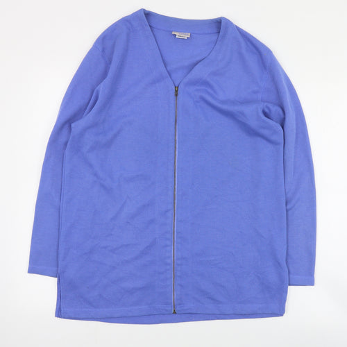 Mackays Womens Blue V-Neck  Polyester Full Zip Jumper Size S