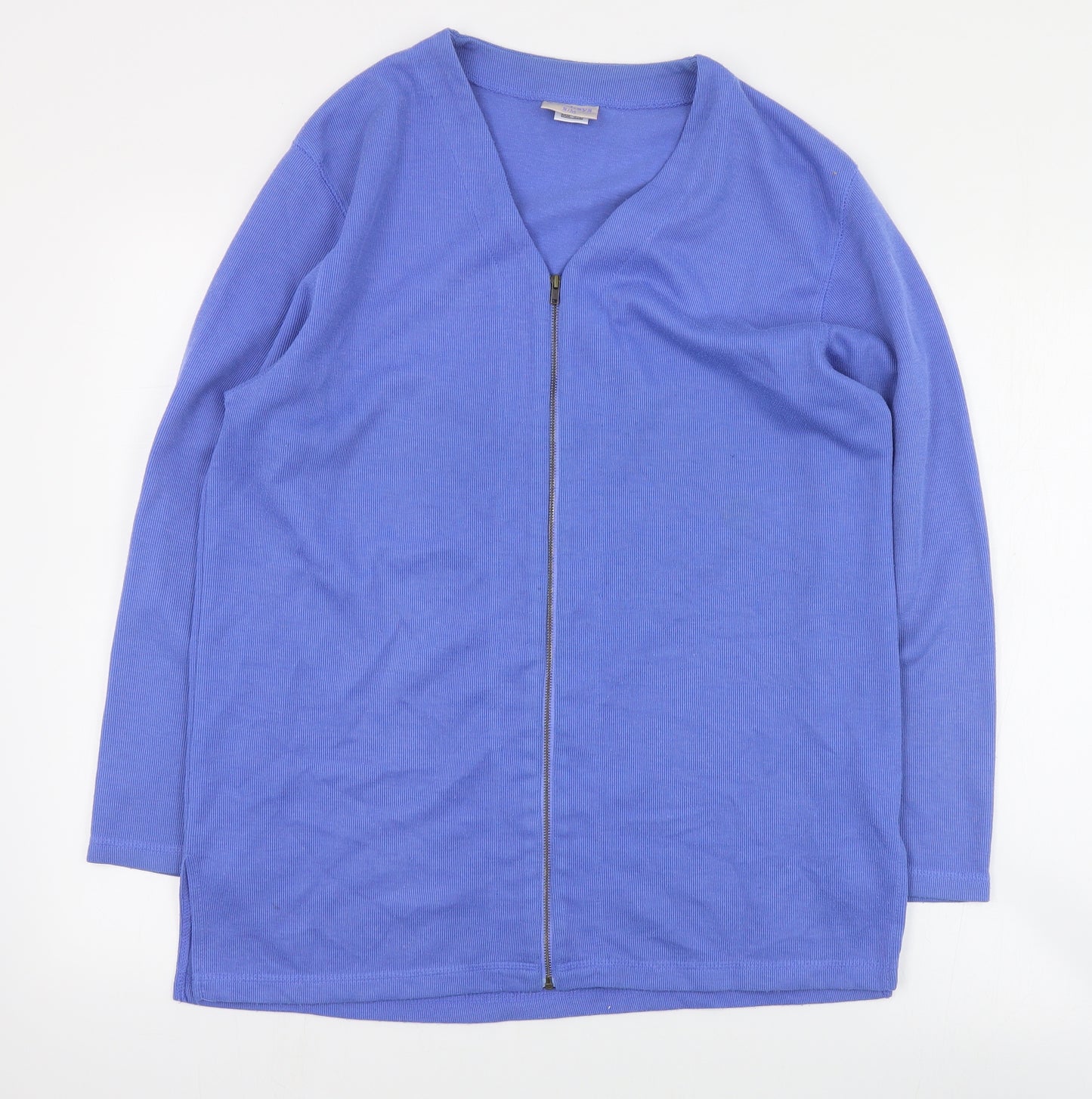 Mackays Womens Blue V-Neck  Polyester Full Zip Jumper Size S