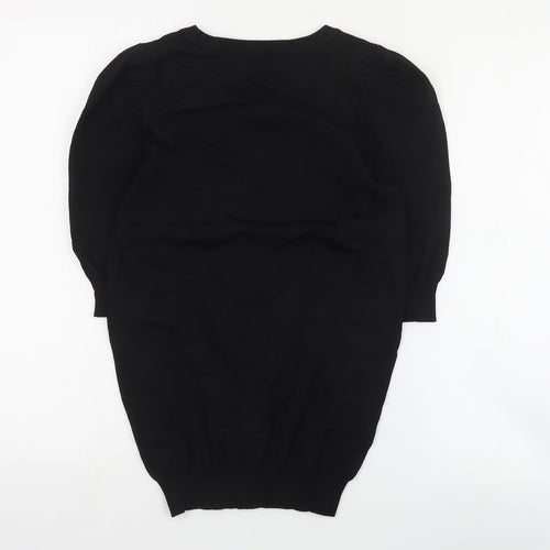 NEXT Womens Black Round Neck  Viscose Pullover Jumper Size 8