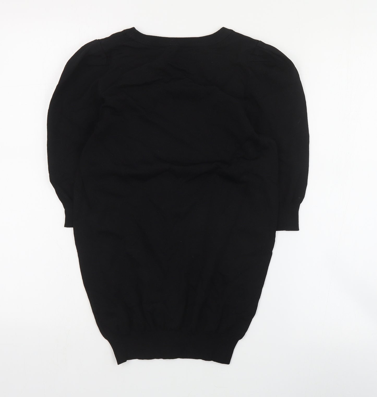 NEXT Womens Black Round Neck  Viscose Pullover Jumper Size 8