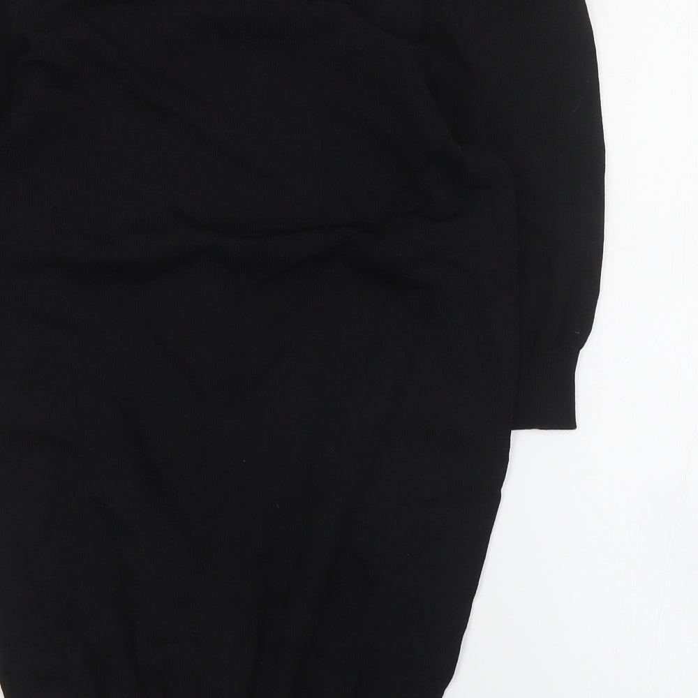 NEXT Womens Black Round Neck  Viscose Pullover Jumper Size 8