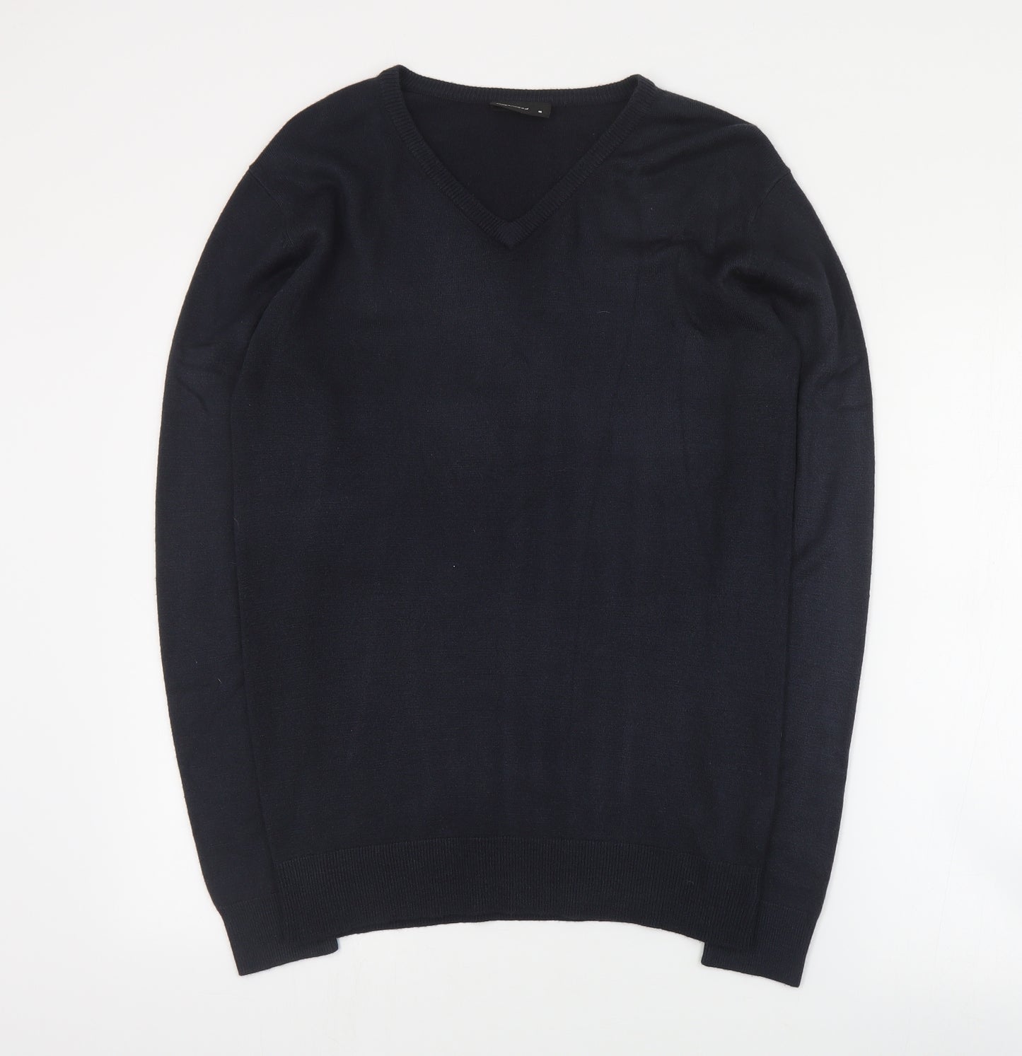 Cedar Wood State Mens Blue V-Neck  Cotton Pullover Jumper Size S