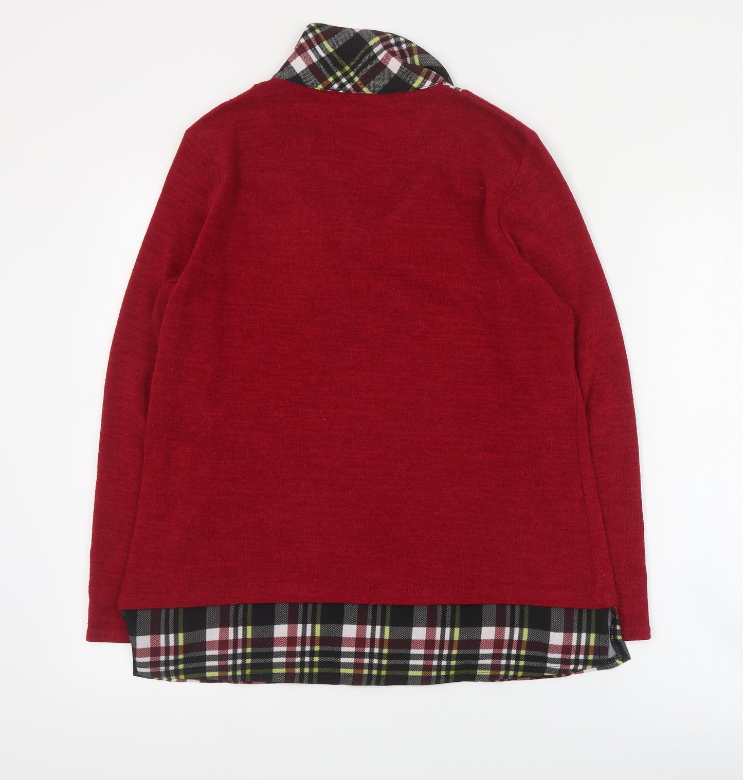 Kalisson Womens Red Collared  Polyester Pullover Jumper Size XL