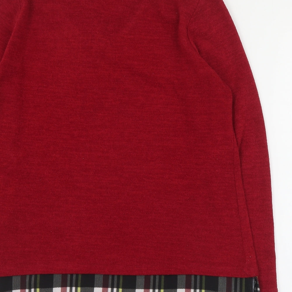 Kalisson Womens Red Collared  Polyester Pullover Jumper Size XL