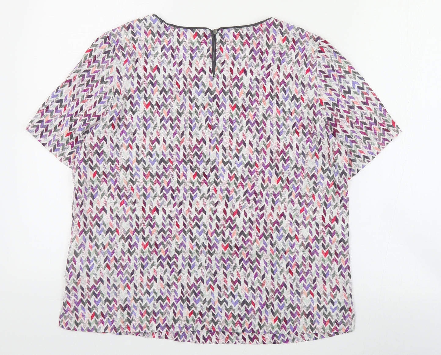 Sandwich Womens Multicoloured Geometric Viscose Basic Blouse Size 8 Round Neck