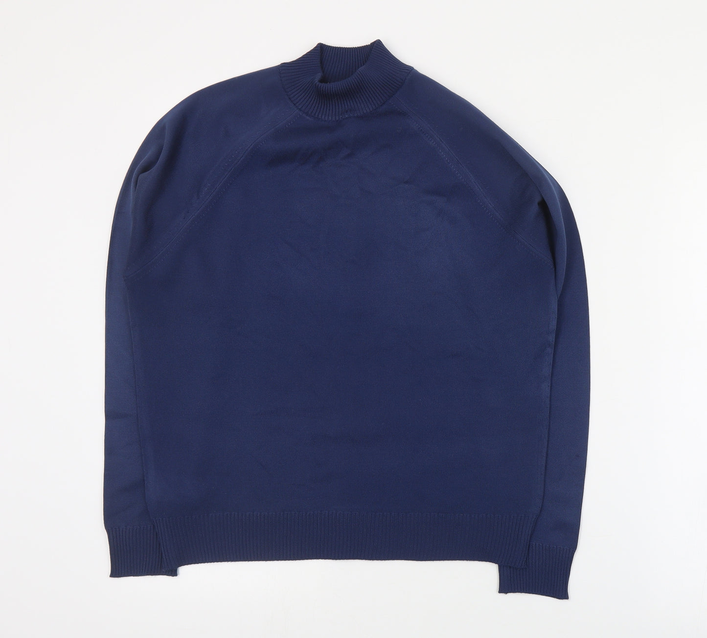 St Michael Womens Blue High Neck  Polyester Pullover Jumper Size 16
