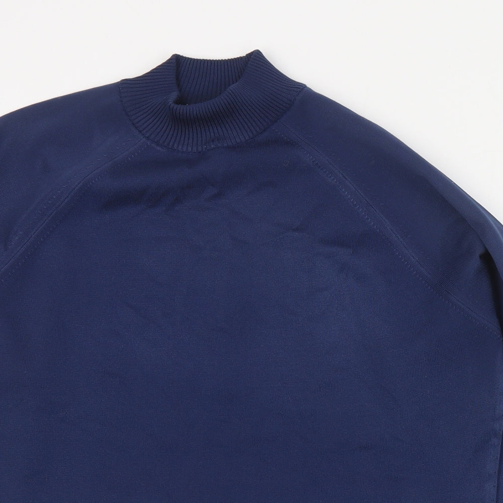 St Michael Womens Blue High Neck  Polyester Pullover Jumper Size 16