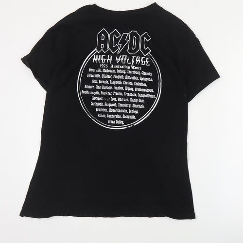NEXT Girls Black  Cotton Pullover T-Shirt Size 13 Years Crew Neck Pullover - ACDC
