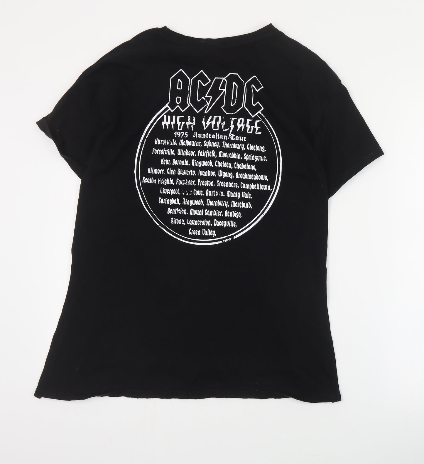 NEXT Girls Black  Cotton Pullover T-Shirt Size 13 Years Crew Neck Pullover - ACDC