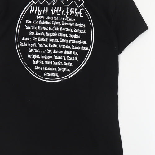 NEXT Girls Black  Cotton Pullover T-Shirt Size 13 Years Crew Neck Pullover - ACDC