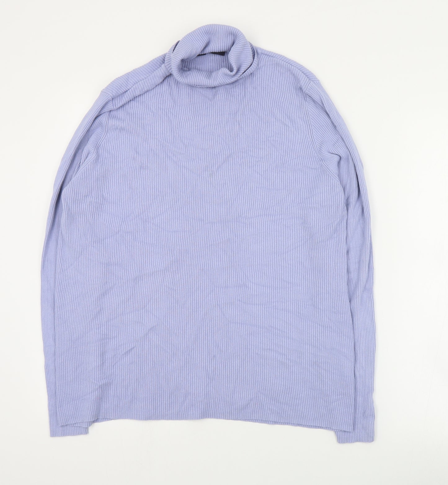 Marks and Spencer Womens Blue Roll Neck  Viscose Pullover Jumper Size 22