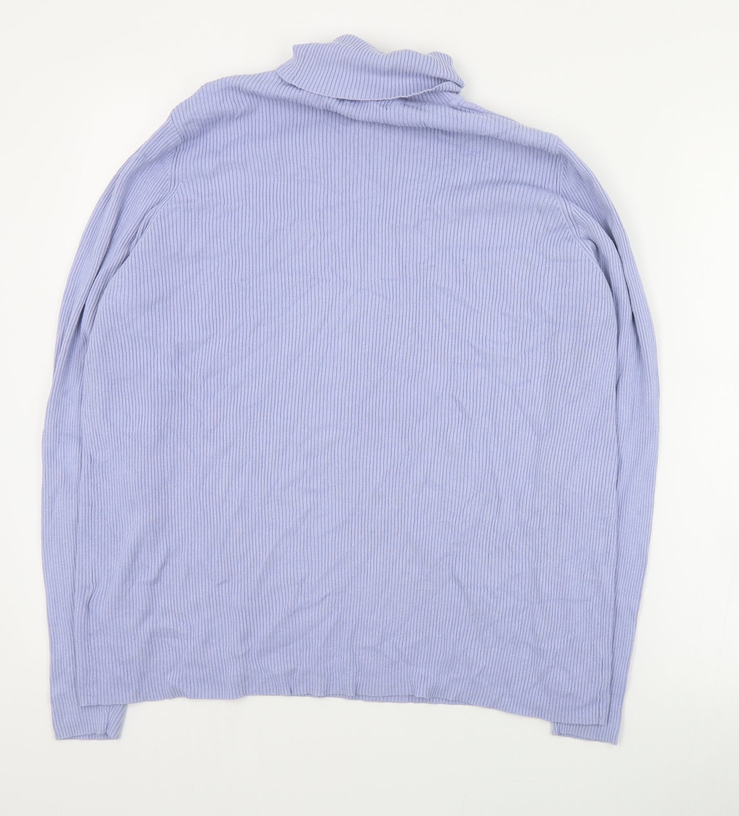 Marks and Spencer Womens Blue Roll Neck  Viscose Pullover Jumper Size 22