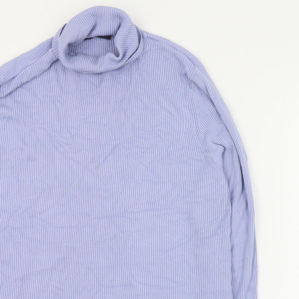 Marks and Spencer Womens Blue Roll Neck  Viscose Pullover Jumper Size 22
