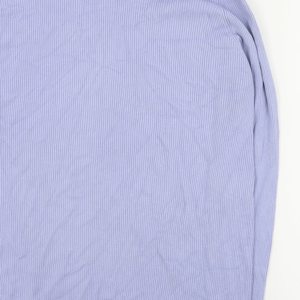 Marks and Spencer Womens Blue Roll Neck  Viscose Pullover Jumper Size 22