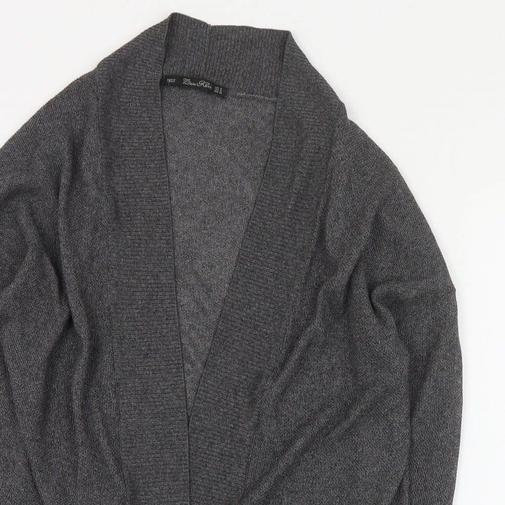Zara Womens Grey V-Neck  Acrylic Cardigan Jumper Size M
