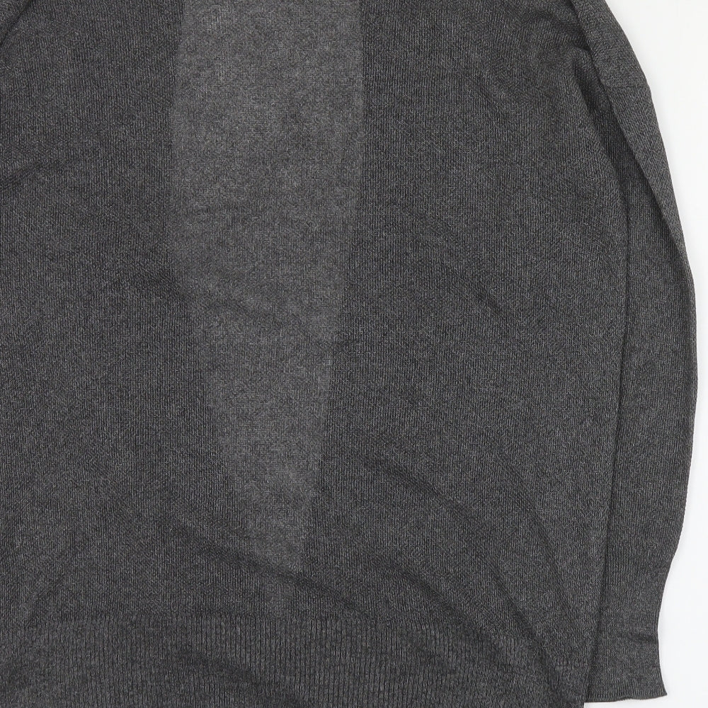 Zara Womens Grey V-Neck  Acrylic Cardigan Jumper Size M