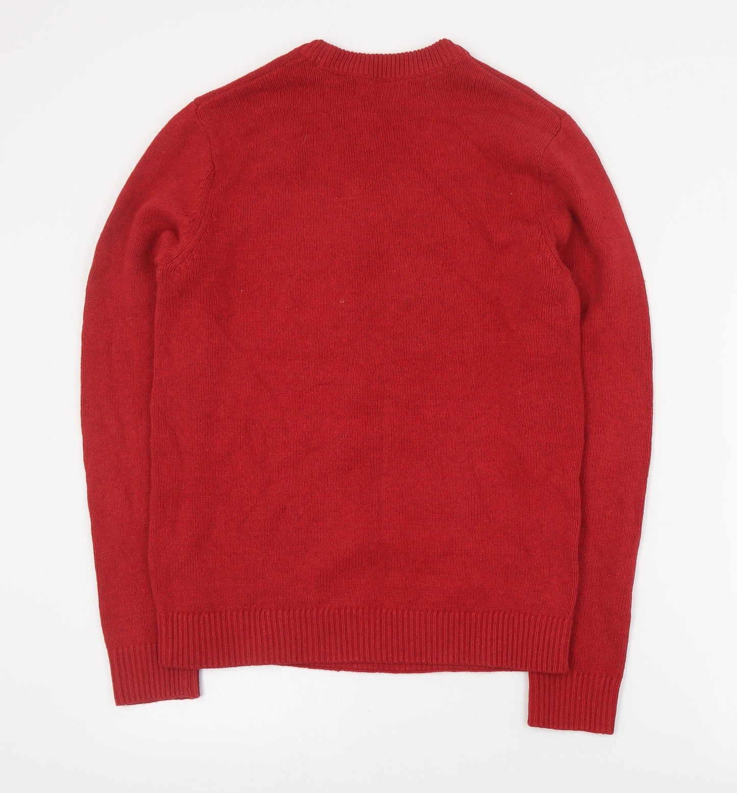 Primark Womens Red Round Neck  Cotton Pullover Jumper Size S   - Christmas