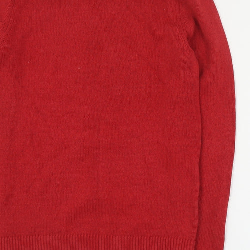 Primark Womens Red Round Neck  Cotton Pullover Jumper Size S   - Christmas
