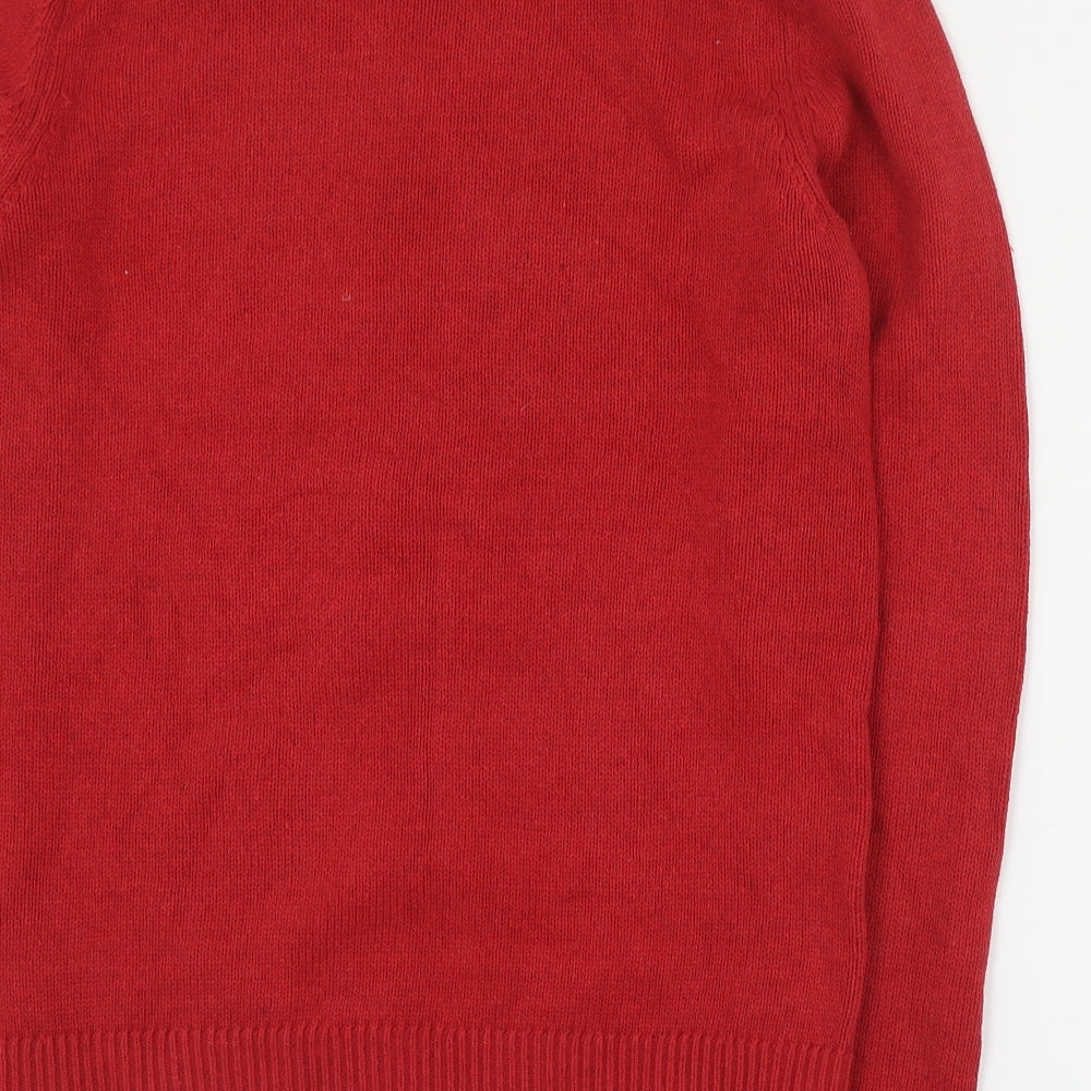 Primark Womens Red Round Neck  Cotton Pullover Jumper Size S   - Christmas