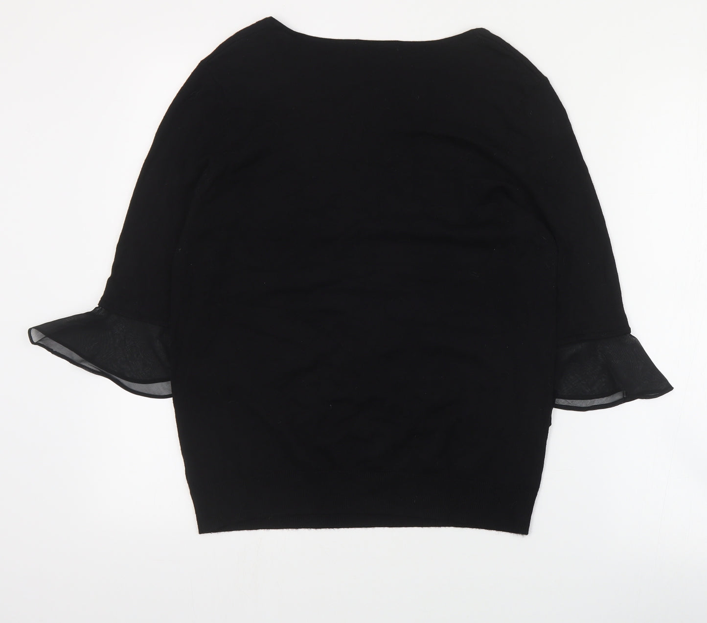 TU Womens Black V-Neck  Viscose Pullover Jumper Size 14