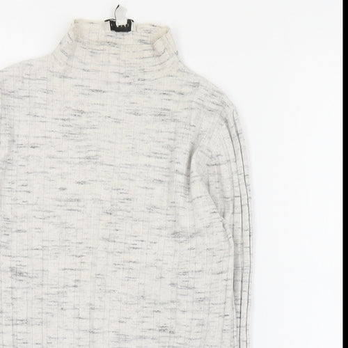 Topshop Womens Grey High Neck  Viscose Pullover Jumper Size M