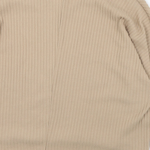 New Look Womens Brown V-Neck  Polyester Pullover Jumper Size S