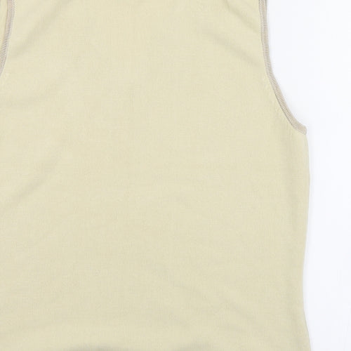 George Womens Beige V-Neck  Acrylic Vest Jumper Size 16