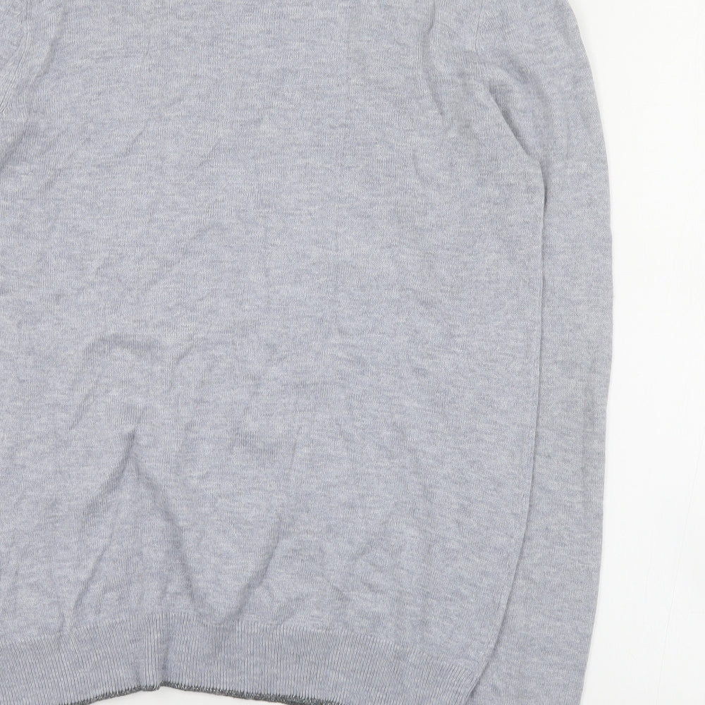 George Womens Grey Round Neck Geometric Acrylic Pullover Jumper Size 10