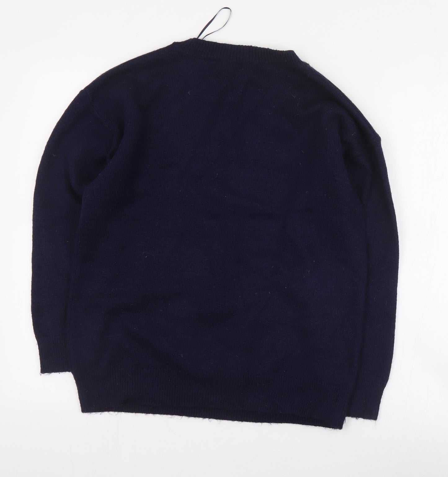 F&F Womens Blue Round Neck  Acrylic Pullover Jumper Size 8